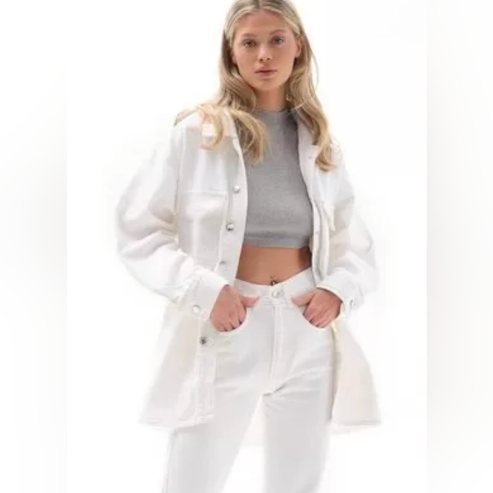 EXPRESS | Oversized White Denim Jacket. Shacket
